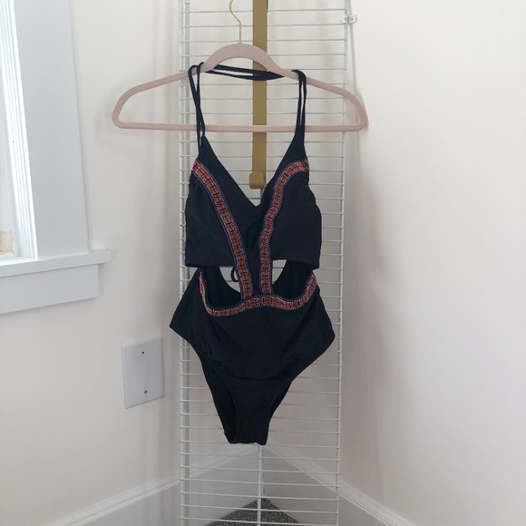 Xhilaration Other - 💚 black one piece with beading design